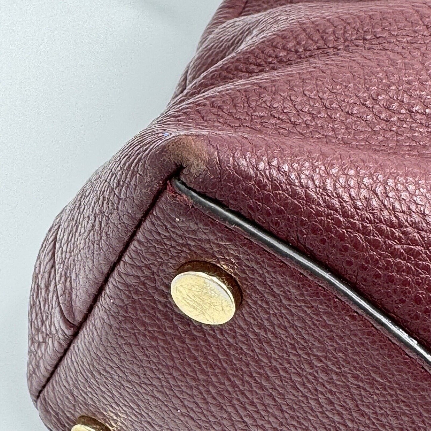 Michael Kors Deep Maroon Large Pebbled Leather Shoulder Bag Handbag Purse