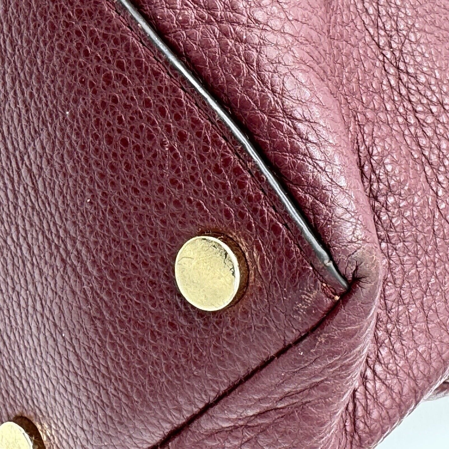 Michael Kors Deep Maroon Large Pebbled Leather Shoulder Bag Handbag Purse