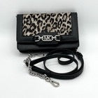 Michaek Kors Leopard Print Faux Fur Crossbody Bag Purse Small Built-In Wallet