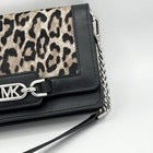 Michaek Kors Leopard Print Faux Fur Crossbody Bag Purse Small Built-In Wallet